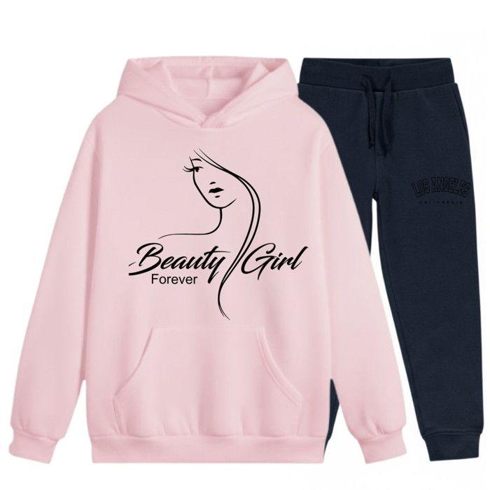 Jogging enfant fille - Beauty Girl - Rose - Sweat à capuche - Manches longues - Multisport