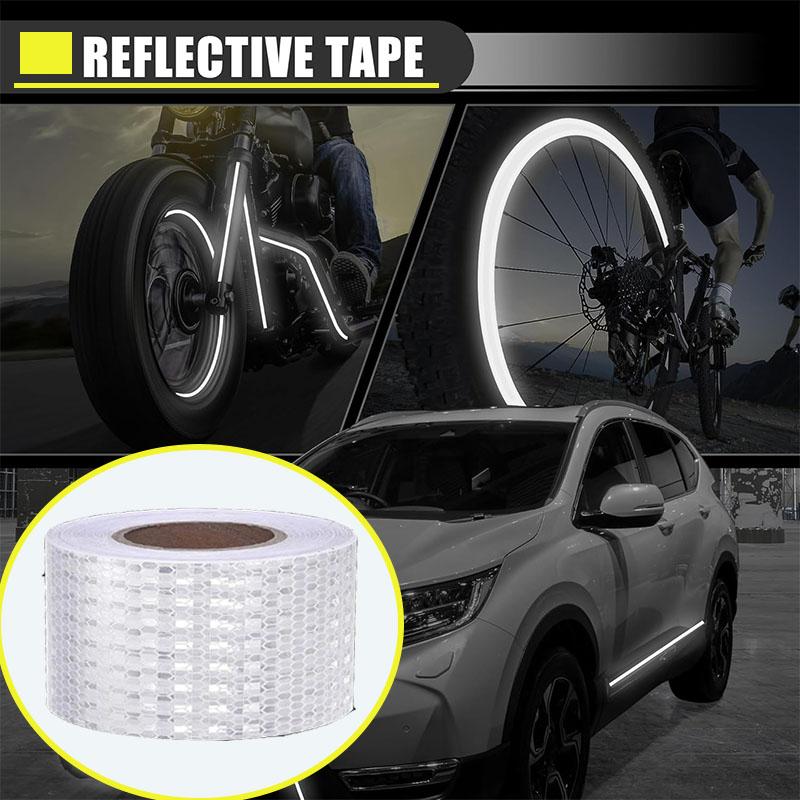 Reflective Tape Stickers Car Styling Shiny White Red Yellow Orange Safety Reflectors Mateiral For Automobiles Motorcycle