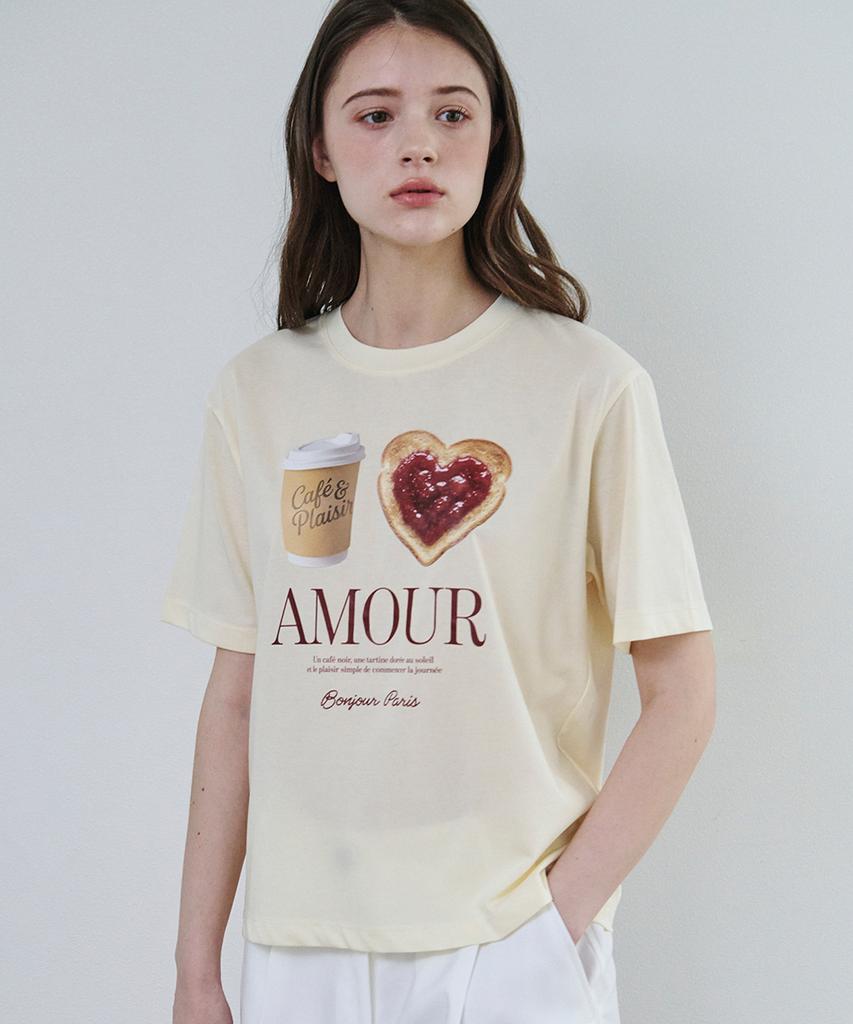 MALOUPE 5218 Amor Graphic T-Shirt (Yellow)