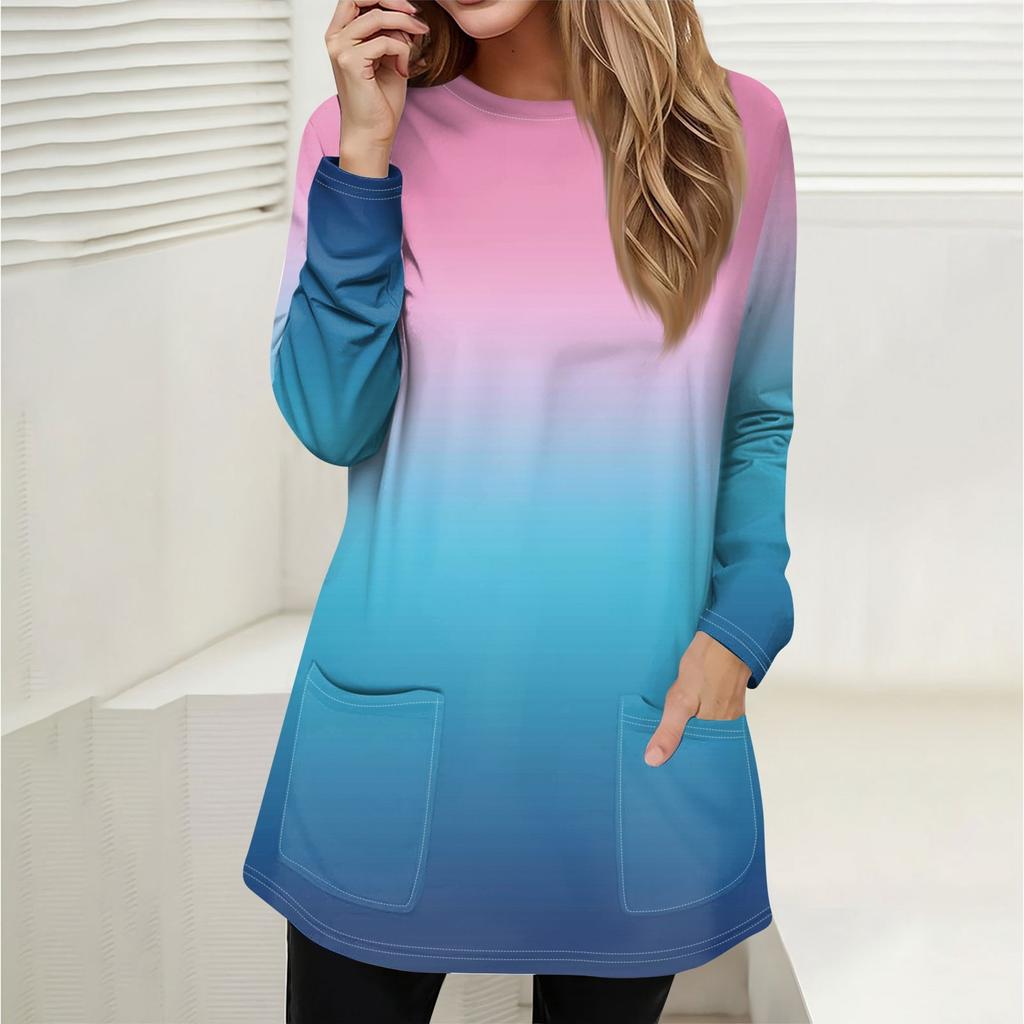 Женская толстовка, пуловер, спортивная одежда, карман, принт, повседневный топ с круглым вырезом и длинными рукавами