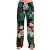 Ladies' Loose And Casual Christmas Printed Wide Leg Pants With Elastic Waistband Drawstring And Pocket Pants