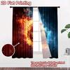 2D flat printing 2pcs Curtain Party Window Curtains Fiery Soccer Ball Digital Printed Polyester Drapes Birthday Party Use for