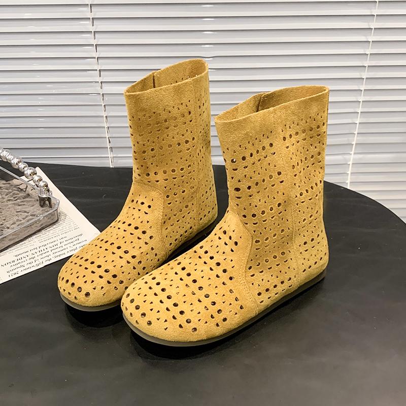 Модные Летние женские плоские ботильоны из дышащей сетки высокого качества 2025 летние женские ботинки модные кружевные ботинки 35-40