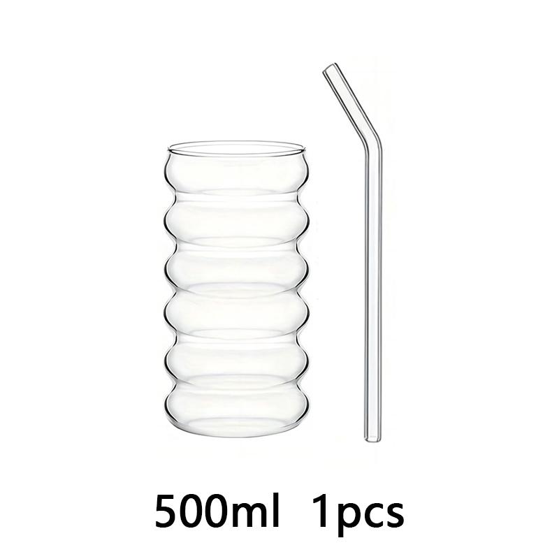 1/2/4 шт. волнообразные стаканы для напитков с соломинками, винтажные стеклянные чашки, стаканы для сока, пива, вина, шампанского, коктейля