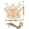 10pcs Classic Deer Head Wooden Pendant, Suitable for DIY Handicrafts, Suitable for Trees and Party Decorations