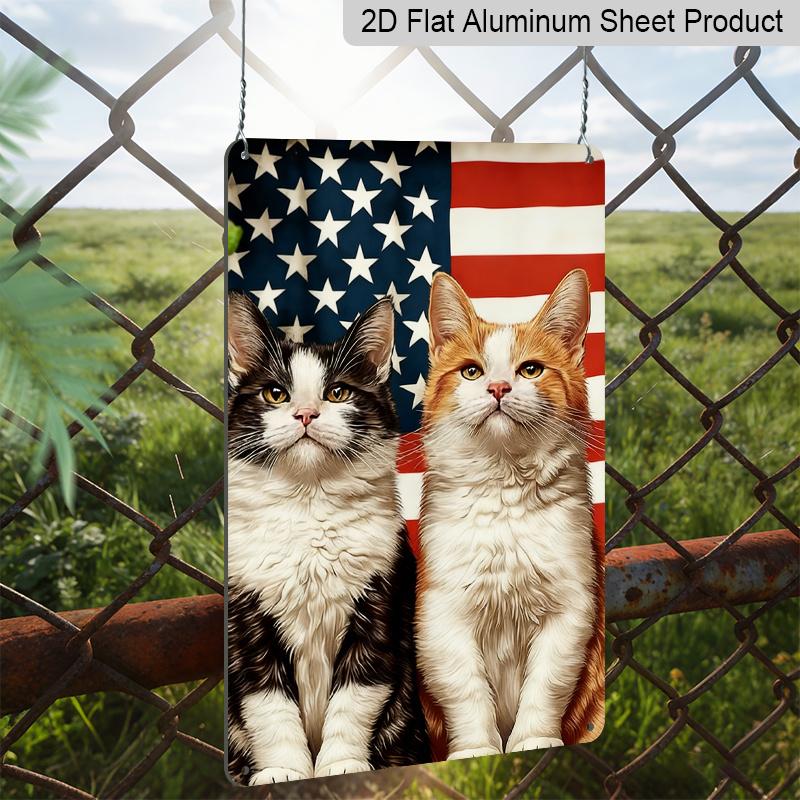 2D Flat Metal Sign | Retro and Funny Cats Sign for Wall Decor, Aluminum Material, Wall Hanging, Multipurpose Use, Suitable for Bar, Cafe, Pub
