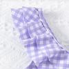 Модный цельный купальник в клетку для девочек-подростков с наклонными плечами, летние детские купальники для детей 5-14 лет, купальный костюм с рюшами для девочек