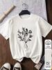 Ibiza Vacation Vibe Summer Inspired Women 100% Cotton Graphic T‑Shirt, White Boho Floral Print Casual Holiday Short Sleeve Tops Multi‑Colors