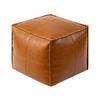 Nordic Style Moroccan Cushion PU Leather Ottoman Wax Leather Cotton Linen Modern Futon Balcony Tatami Unstuffed Cushion Cover