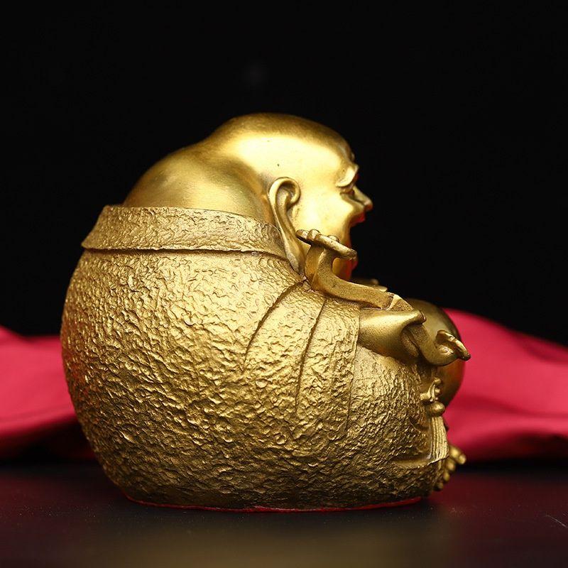 Украшение Будды Майтрейи в китайском стиле из чистой меди с большим животом и улыбающейся статуей Будды для украшения дома и офиса