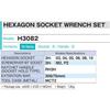 [Тон] Набор шестигранных ключей H3082 (3/8") - 10 Штук Серебро
