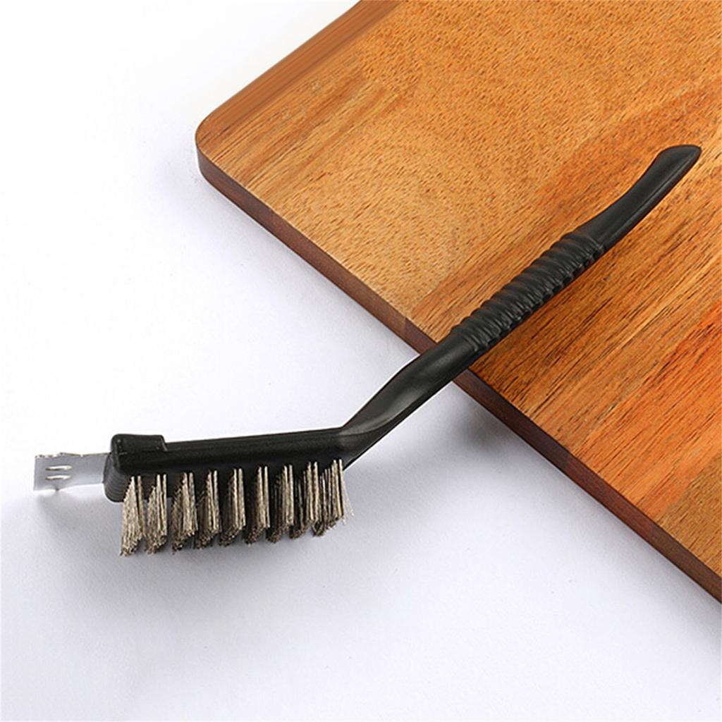 Stainless Steel Bristle Grill Cleaning Brush with Scraper Heavy Duty Barbecue Tool for Grates Maintenance and Cleaning