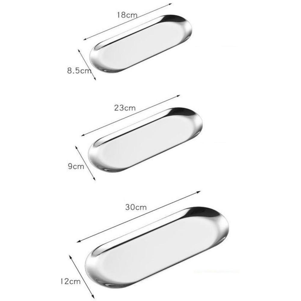 Practical Oval Stainless Steel Tray Perfect for Serving Snacks or Drinks