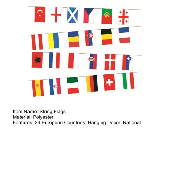 24 European Countries String Flags Mini International Bunting Banners National Country Decoration for School Sports Events Grand Opening Party