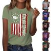 Women's Casual Independence Day Printed T-Shirt Round Neck Pullover Short Sleeve Top