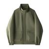 Men's Solid Color Jacket Loose Casual Sports Stand Collar Large Pocket Outdoor Jacket