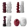 Snake Carved Cylinder Silicone Pillar Candle Molds Cylinder Snake Silicone Candle Molds for Epoxy Resin Candle Soap