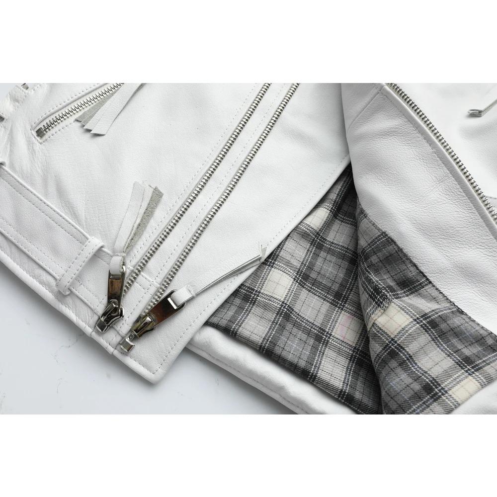 Chinese Size Unique Army Green Motorcycle Jacket Men Leather Jacket 100% Oil Wax Cowhide Motor Biker Jacket Male Leather Coat Winter M455