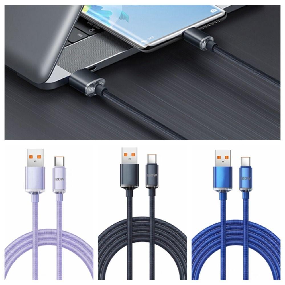 120W 6A 120W USB Type C Cable USB C 120W 6A Fast Charging Wire Type C Cable Data Transfer