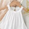 Детское платье без рукавов с лямкой через шею, нерегулярное кружевное платье, летнее модное платье для девочек