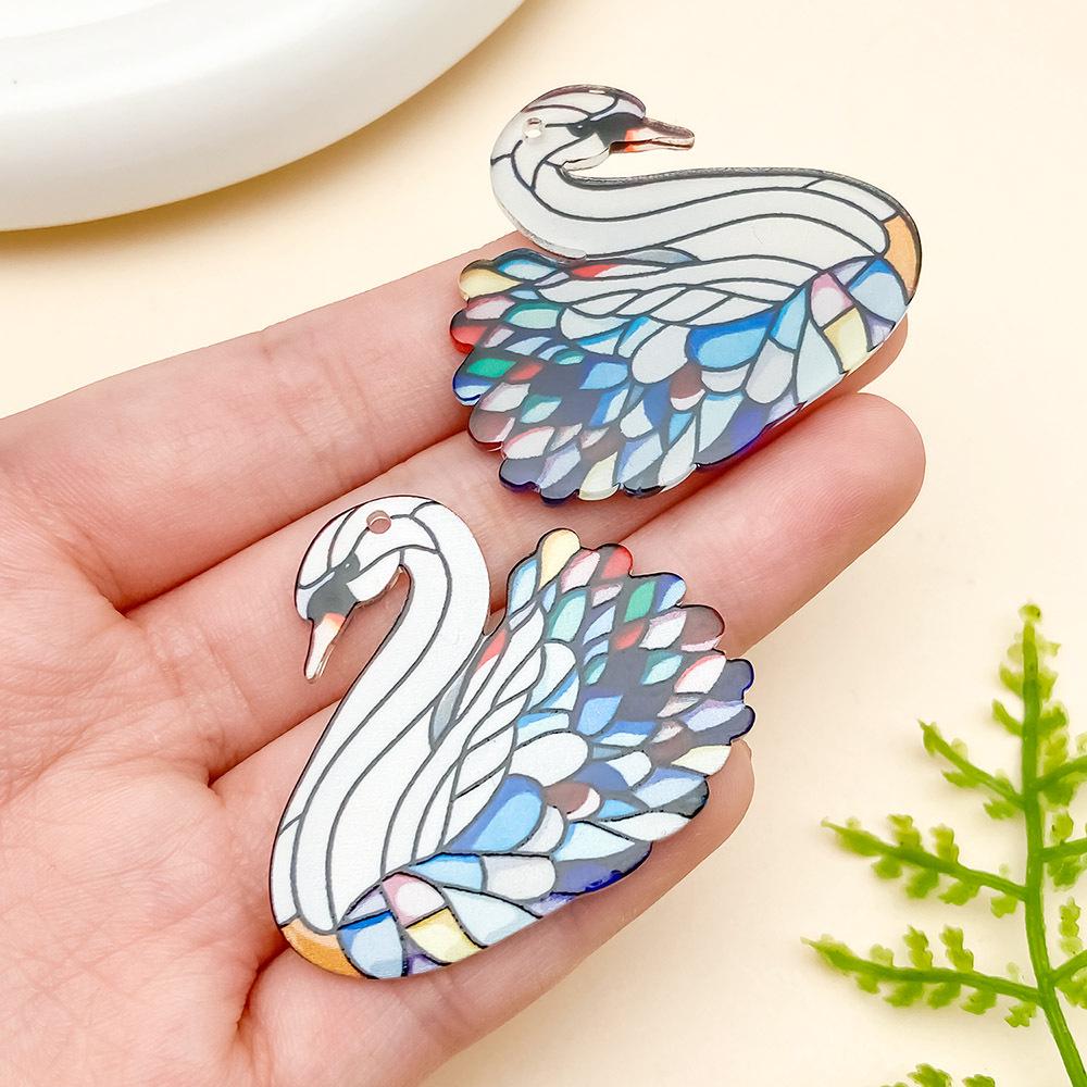 Мультяшная мозаика с животными, акриловый пазл-подвеска для изготовления украшений своими руками