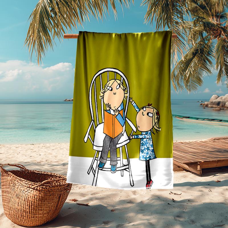 Ultra-Soft Beach Towel with Charlie and Lola Theme,Ideal for Pool - Camping, Diving - Perfect Travel Essential, Vibrant Beach Towel.