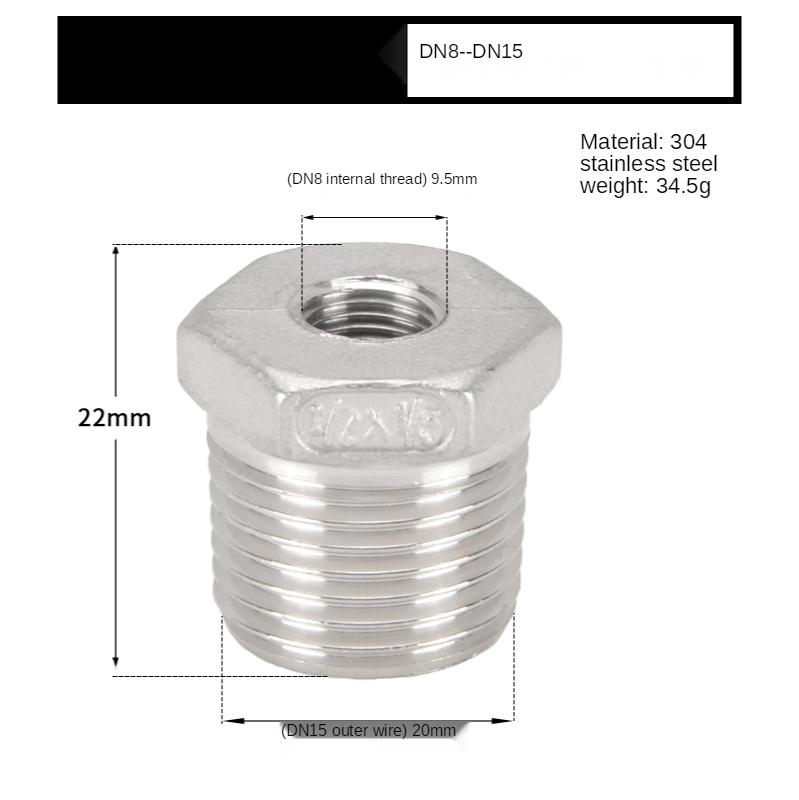 1/8" 1/4" 3/8" 1/2" 3/4" 1" 1-1/4" NPT наружная резьба к внутренней резьбе 304 нержавеющая сталь переходная втулка переходной фитинг соединитель