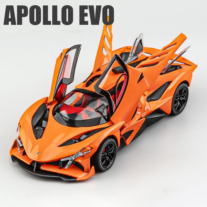 1/24 Apollo Project EVO Supercar Alloy Die Cast Toy Car Model Sound and Light Children's Toy Collectibles Birthday Gift