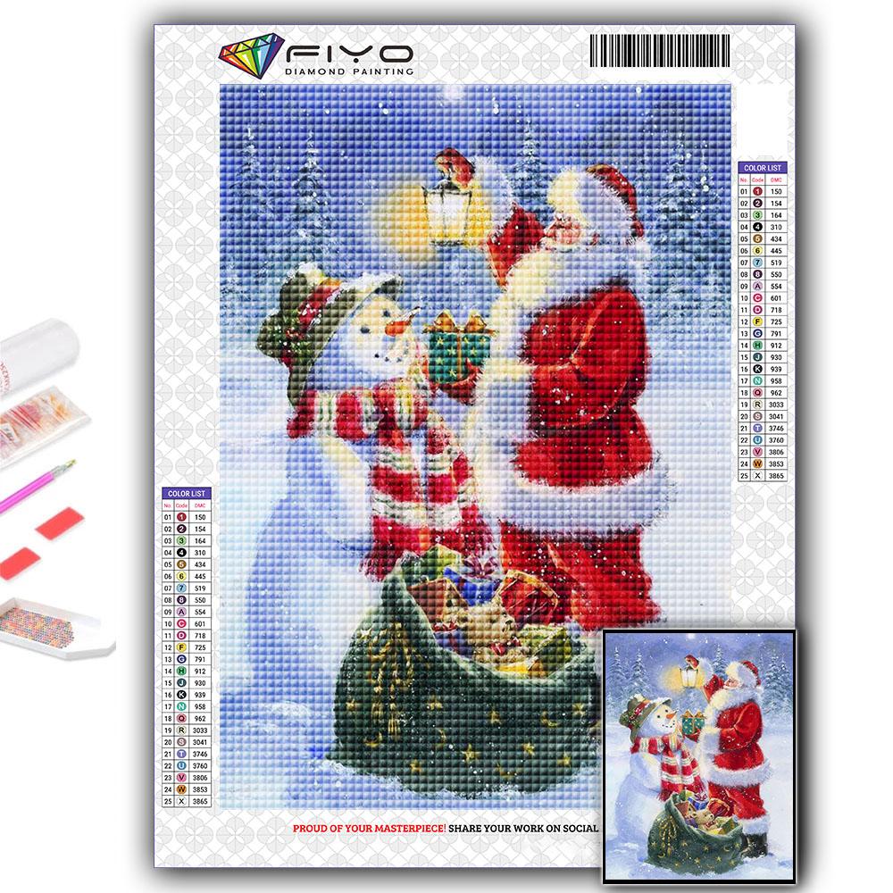 5D DIY Алмазная картина вышивка крестиком Рождественская елка Санта-Снеговик Алмазная вышивка Мозаика Настенное украшение дома
