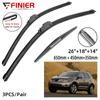 3PCS Wiper Blades For Nissan Murano Z50 11.2004-2008 26" 18" 14" Fit Front Windshield Windscreen Window Brushes Cutter Accessories