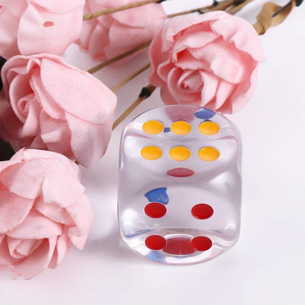 35 мм Акриловые Кубики Разноцветные Прозрачные 6-гранные Кубики Настольная Игра Квадратные Точечные Кубики для KTV Развлечений Семейной Вечеринки