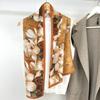 Oil Painting Magnolia Thin Silk Double Crepe Silk Scarf Long Scarf 100% Mulberry Silk Summer Sun Protection Small Shawl