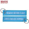 Remove Before Flight 3pcs/set Sky Blue Embroidery Key Fobs Chains Keychains Aviation Gifts