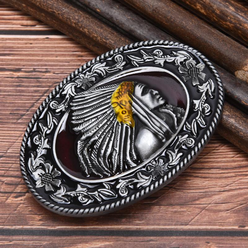 Индийская металлическая мужская пряжка для ремня, западная ковбойская пряжка, подходит для ремня шириной 1,5 дюйма