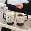 1 шт. 430 мл винтажная керамическая кружка с ложкой Rose Garden Coffee Tea Fruit Juice Milk Высокая чашка для подарков Office Home Drinking Supplies