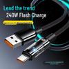240 Вт Супербыстрая зарядка Прозрачный USB-C кабель для Huawei, Honor, Vivo и Oppo