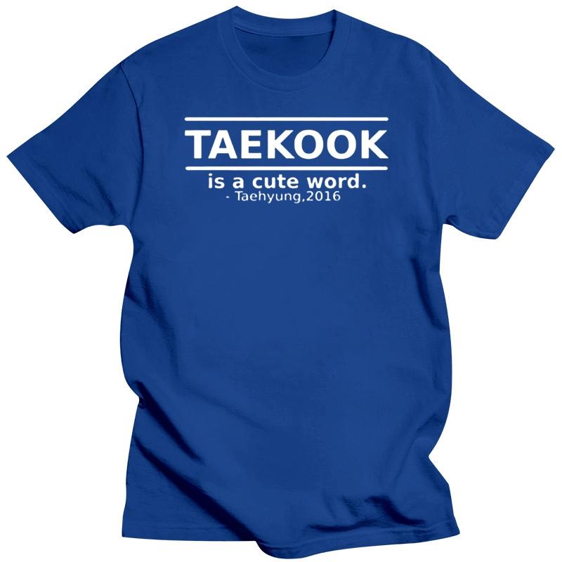 Модная крутая мужская футболка, забавная футболка с надписью «Taekook Is a Cute Word», напечатанная на заказ