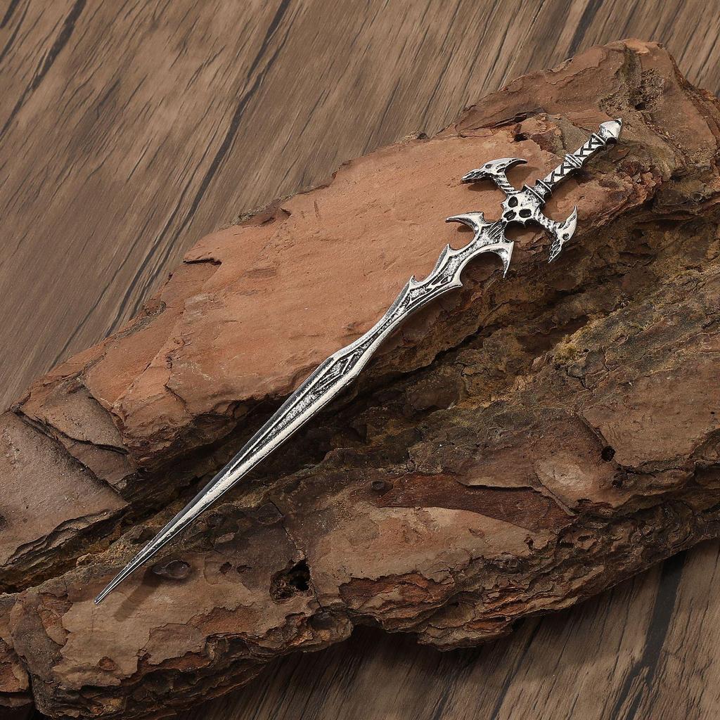 Viking Raven Skull Sword Hairpin - Retro Norwegian Style Jewelry