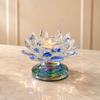 Rotating Resin Lotus Candle Holder Crystal Style Tealight Stand for Home Decor Meditation Wedding and Gift