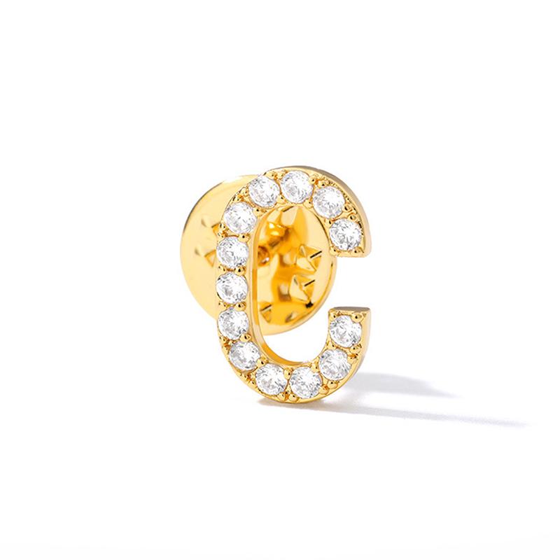 A-Z Letter Brooches For Women Initial Name Brooch Pins For Suit Shirt Collar Accessories Brooch Jewelry