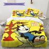 Felix the Cat  Pattern Bedding Quilt Set  Home Decoration  Gift (1 * duvet cover + 2 * pillowcase  without core)