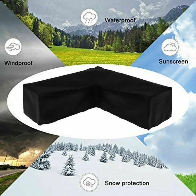 Outdoor L-shaped Outdoor Sofa Cover/furniture Cover, Waterproof, Dustproof, and UV-resistant Outdoor Furniture Cover.