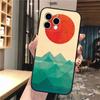 Phone Case For iphone 17 Pro Max 17 Pro Air 16 15 14 13 Pro Max 15 16 Pro 15Plus Wave Art Japanese Green Illust