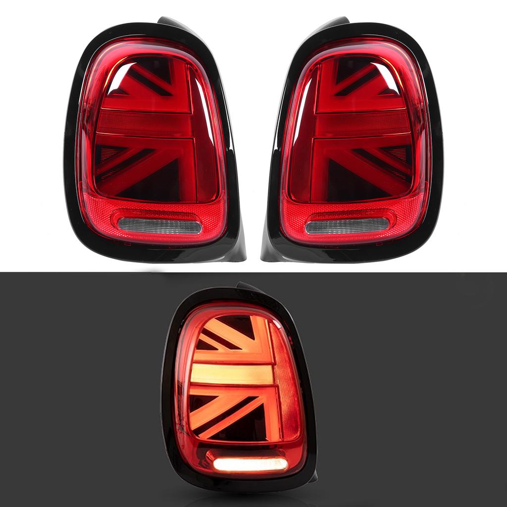VLAND JCW Union Jack Full LED Tail Lights Red Lens Fits For F55 F56 F57 2014?2020