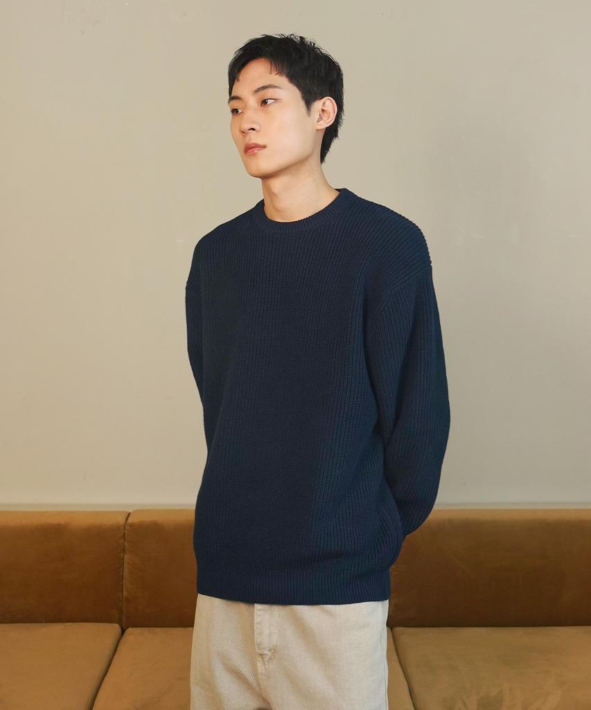 INTEMPOMOOD Hazzi Elbow Volume Pullover_Navy