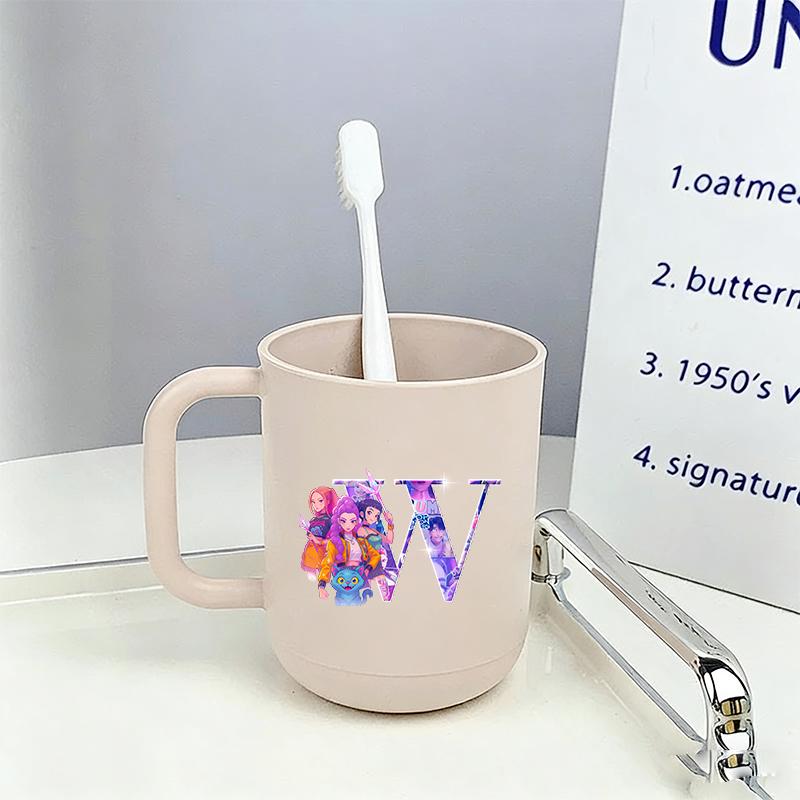 Kpop Demon Hunters Mouthwash Cup Kawaii Portable Toothbrush Cups Home Couple Family Thickened Juice Water Mug Birthday Gift