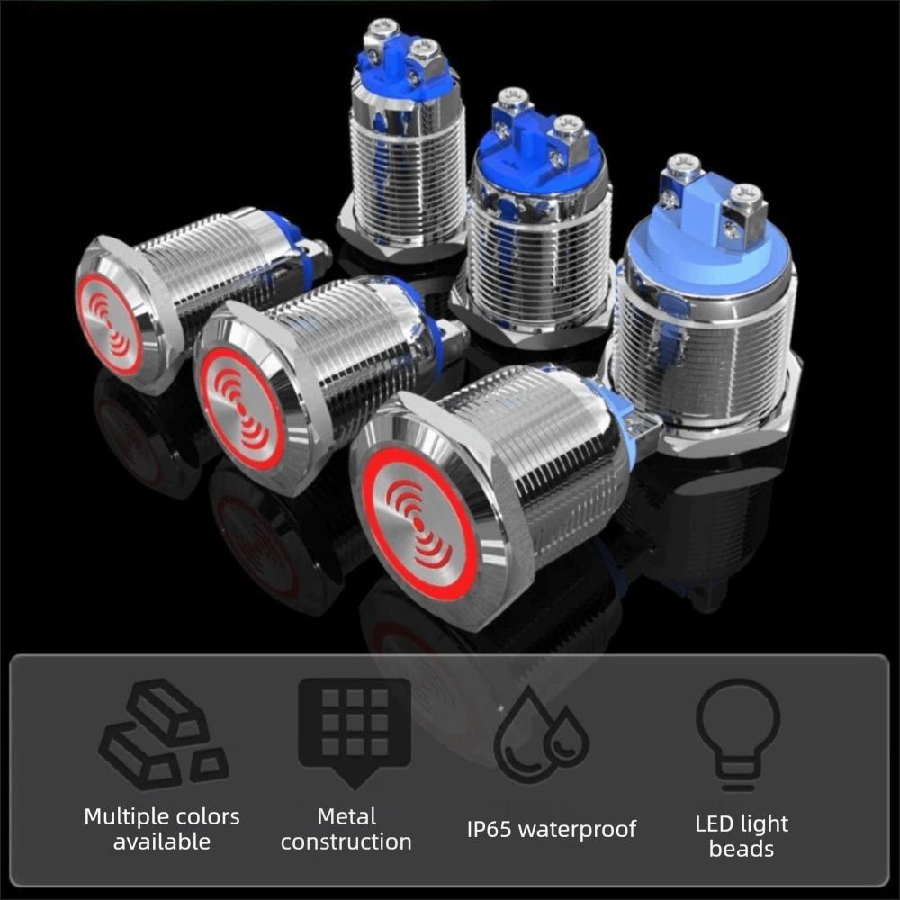 New 16mm 19mm 22mm Metal Buzzer Waterproof Loud Sound Indicator Red Lamp 12V 24V Stainless Steel Buzzer