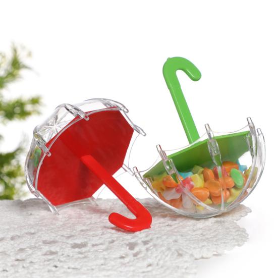 12 шт. Мини-зонт, коробка для конфет, портативный прозрачный держатель для сладостей, маленький красочный зонтик, контейнер для шоколада, рождественские сувениры для свадебной вечеринки