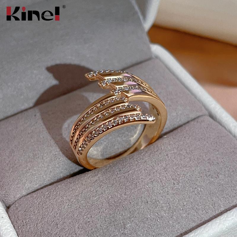 Женское кольцо Kinel из розового золота с изменяемым размером