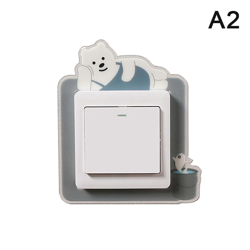 Светящаяся наклейка на выключатель с изображением животных, мультяшная наклейка, светящаяся в темноте, флуоресцентное украшение, наклейка на выключатель с изображением панды, декор для детской комнаты